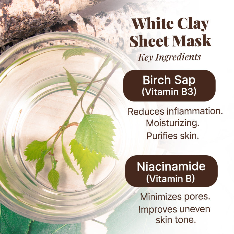 Double The Glow-White Clay Sheet Mask (8 sheets) + Raw Sheet Mask (12 sheets) & Giveaway Raw Oil Ampoule
