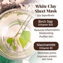 Double The Glow-White Clay Sheet Mask (8 sheets) + Raw Sheet Mask (12 sheets) & Giveaway Raw Scrub