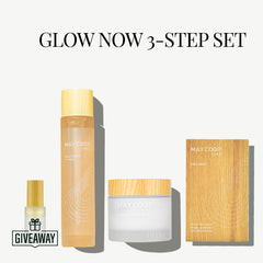 GLOW NOW 3-STEP SET:Raw Sauce 100ml + Raw Moisturizer +Raw Sheet Mask (1box:6sheets) & Giveaway Raw Oil Ampoule